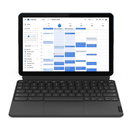 LENOVO X636F MEDIATEK P60T OCTA-CORE 2.0/4GB/128GB, Chromebook mit 10,1 Zoll Display, Prozesssor, 4 GB RAM, 128 GB SSD, ARM G72 MP3, Eisblau/Eisengrau