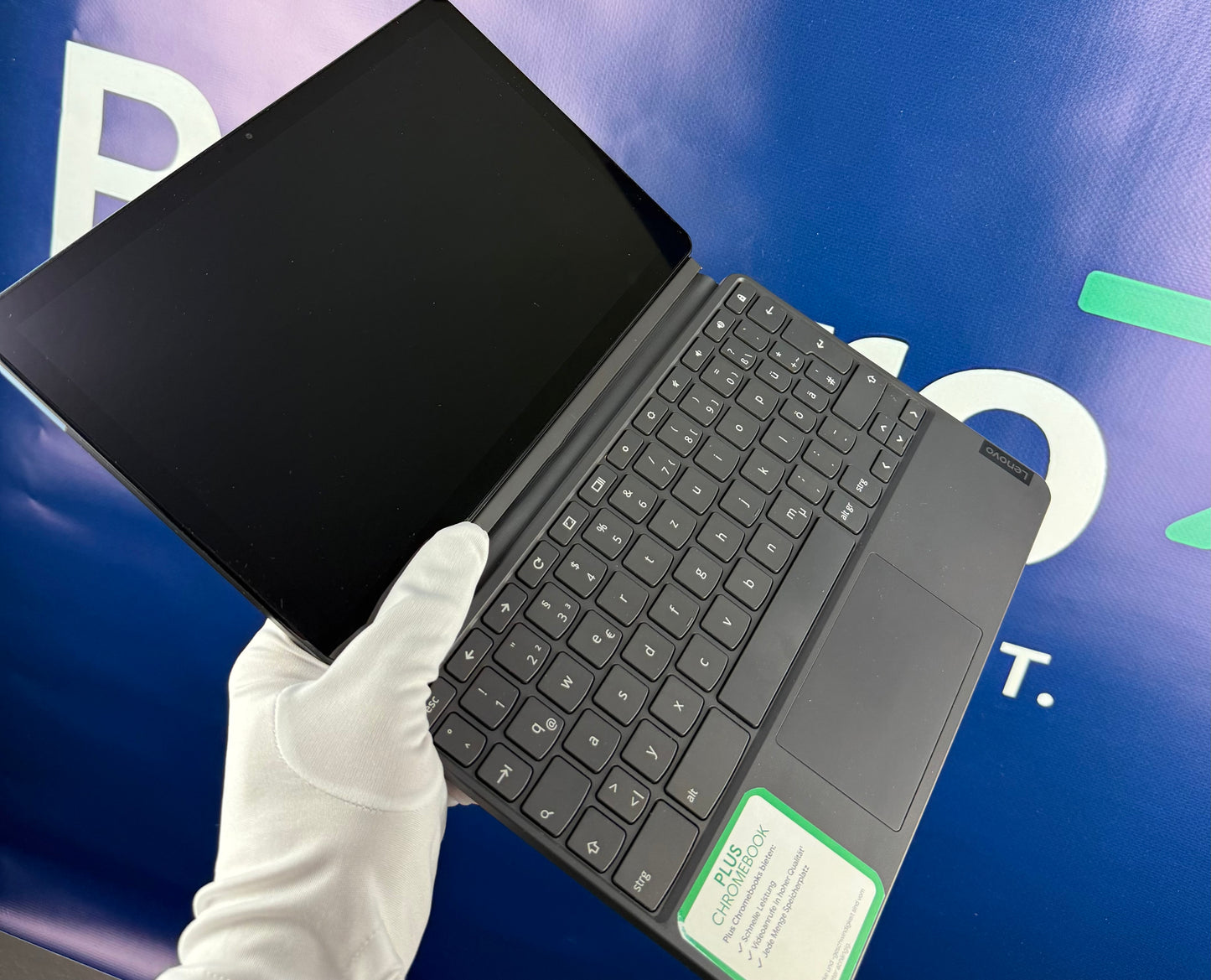 LENOVO X636F MEDIATEK P60T OCTA-CORE 2.0/4GB/128GB, Chromebook mit 10,1 Zoll Display, Prozesssor, 4 GB RAM, 128 GB SSD, ARM G72 MP3, Eisblau/Eisengrau