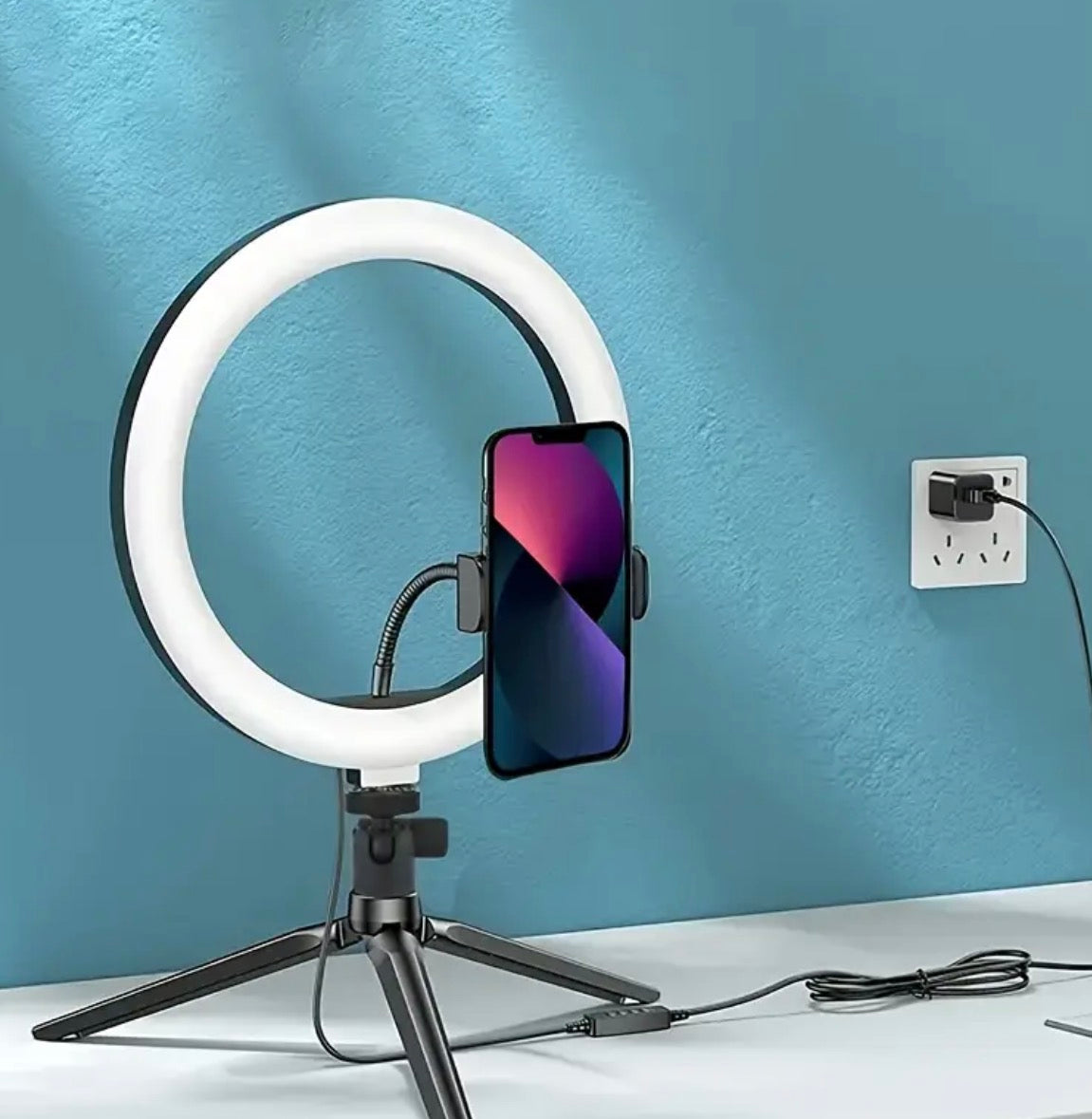 LED-Ring-Fülllicht für Schrank Handyhalter Spiegelbeleuchtung für Make-up Videografie Selfie Vlog Make-up Live-Übertragungen